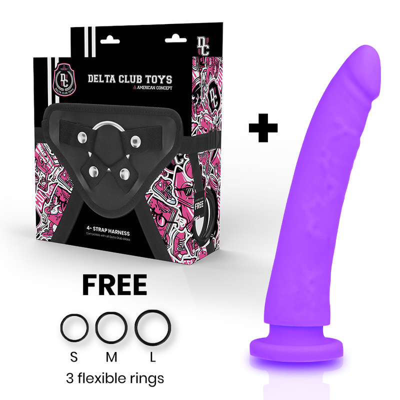DELTA CLUB - TOYS ARNES + DONG SILICONE VIOLET 20 CM -O- 4 CM - Sensualia