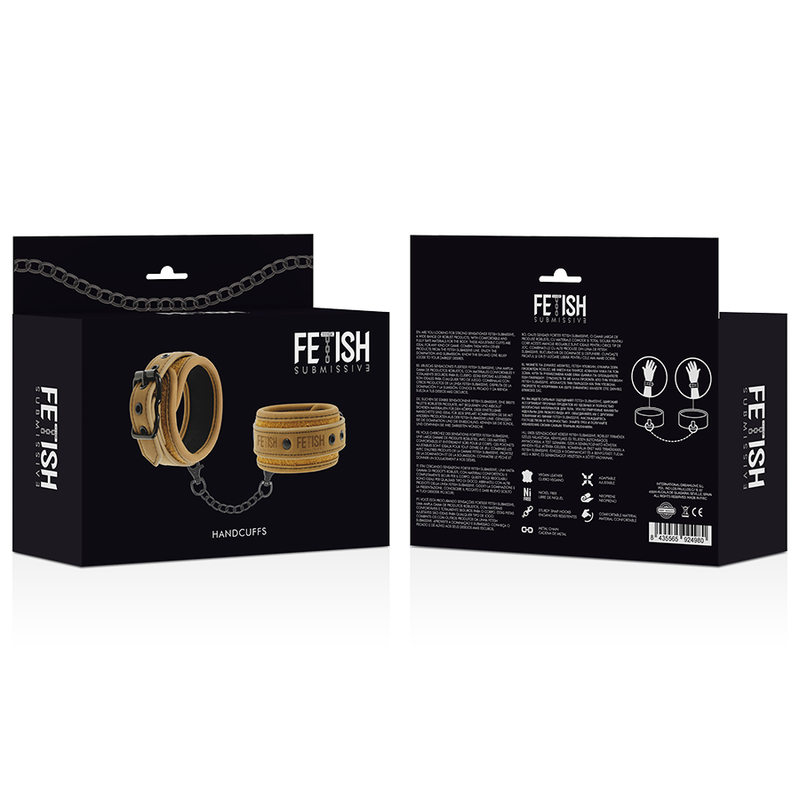 FETISH SUBMISSIVE ORIGEN - MENOTTES EN CUIR VÉGÉTALIEN AVEC DOUBLURE EN NÉOPRÈNE - Sensualia