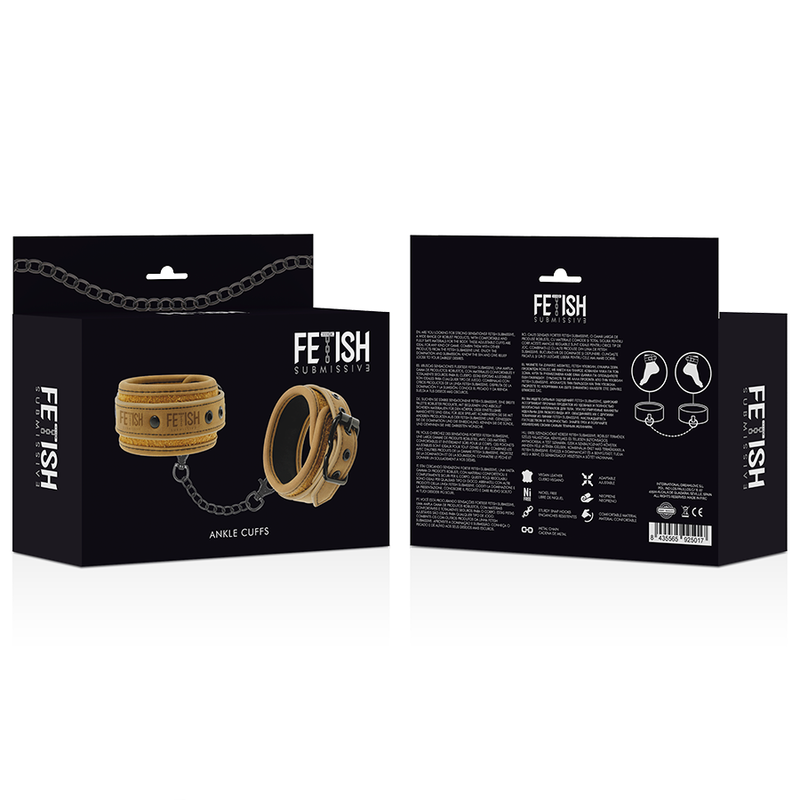 FETISH SUBMISSIVE ORIGEN - CHEVILLES EN CUIR VÉGAN AVEC DOUBLURE EN NÉOPRÈNE - Sensualia