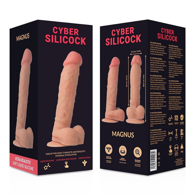 CYBER SILICOCK - DONG EN SILICONE LIQUIDE DOUX ULTRA RÉALISTE 20.5 CM -O- 4.1 CM CYBER SILICOCK