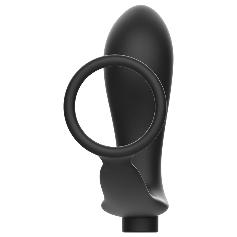 ADDICTED TOYS - ANNEAU PÉNIS AVEC TÉLÉCOMMANDE PLUG ANAL NOIR RECHARGEABLE - Sensualia