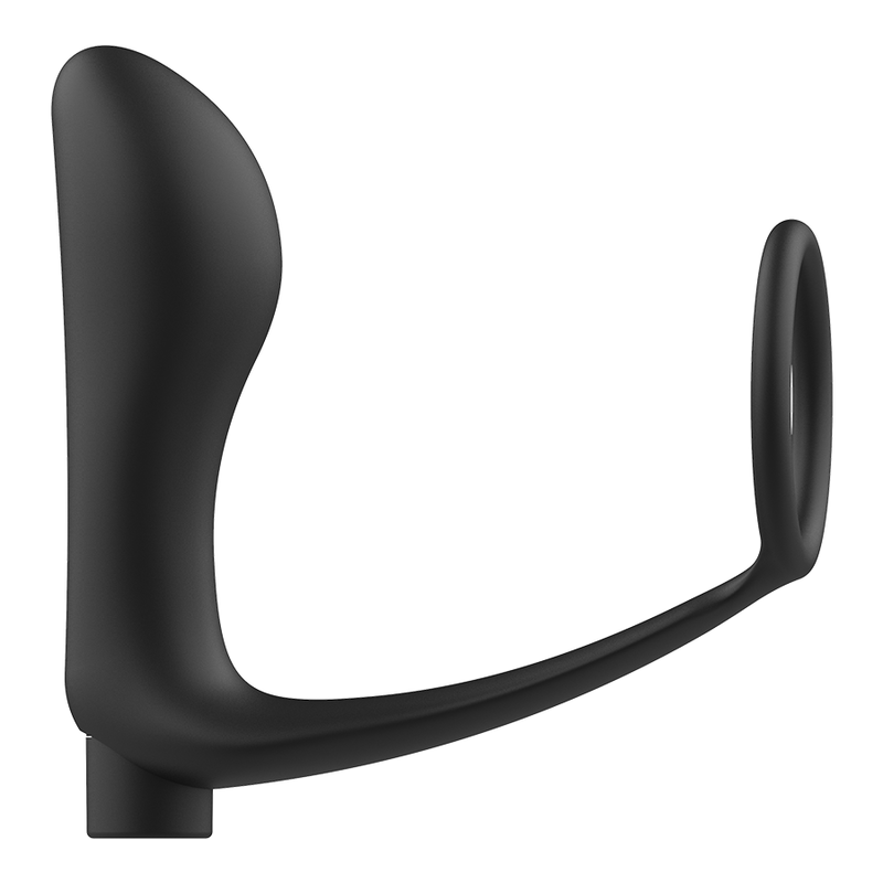 ADDICTED TOYS - ANNEAU PÉNIS AVEC TÉLÉCOMMANDE PLUG ANAL NOIR RECHARGEABLE - Sensualia