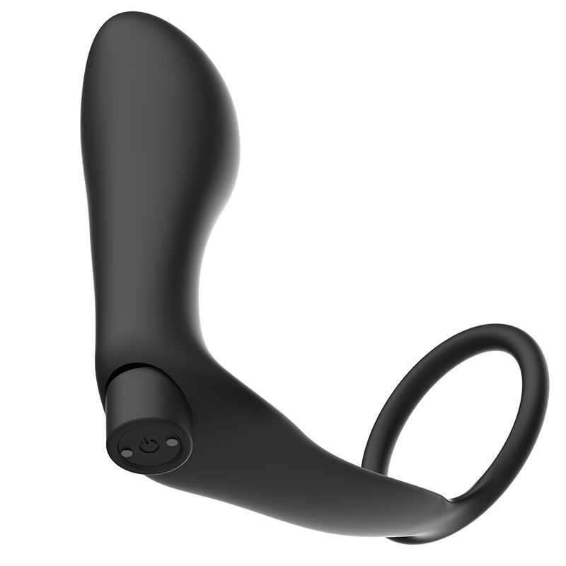 ADDICTED TOYS - ANNEAU PÉNIS AVEC TÉLÉCOMMANDE PLUG ANAL NOIR RECHARGEABLE - Sensualia