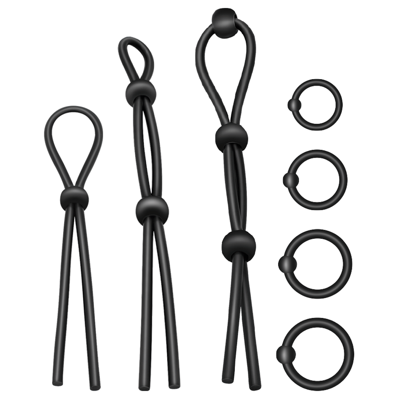 ADDICTED TOYS - ENSEMBLE DANNEAU PÉNIAL FLEXIBLE EN SILICONE 7 PIÈCES ADDICTED TOYS