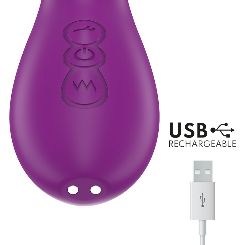 INTENSE - ATENEO VIBRATEUR MULTIFONCTION RECHARGEABLE 7 VIBRATIONS AVEC LANGUE OSCILLANTE ET SUCER VIOLET - Sensualia