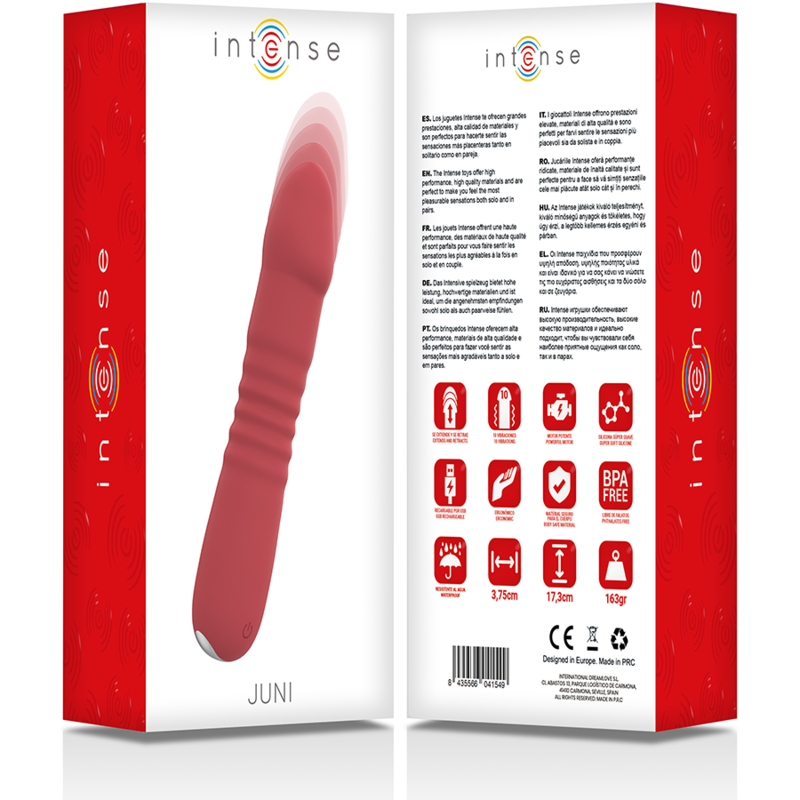 INTENSE - JUNI UP & DOWN 10 VIBRATIONS ROUGES - Sensualia