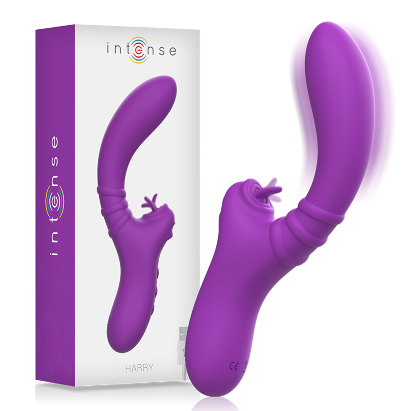INTENSE - VIBRATEUR FLEXIBLE HARRY AVEC LANGUE VIOLET - Sensualia
