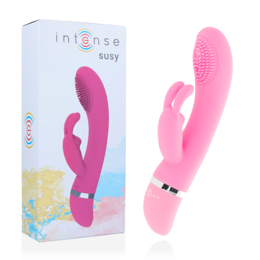INTENSE - VIBRATEUR OSCILLANT SUSY SILICONE LAPIN ROSE - Sensualia
