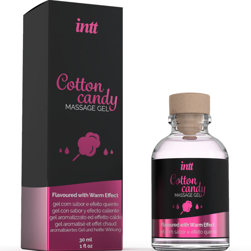 INTT MASSAGE & ORAL SEX - GEL DE MASSAGE SAVEUR COTTON BABE À PAPA ET EFFET CHAUFFANT - Sensualia