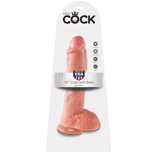 KING COCK - 10 CHAIR DE GODE AVEC BOULES 26.5 CM - Sensualia