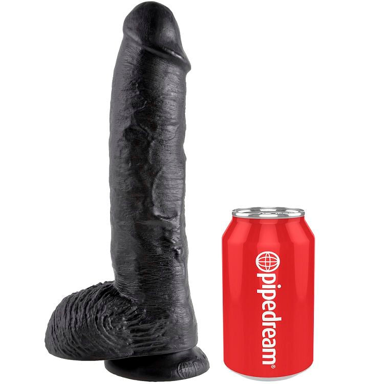 KING COCK - 10 GODE NOIR AVEC BOULES 25.4 CM - Sensualia