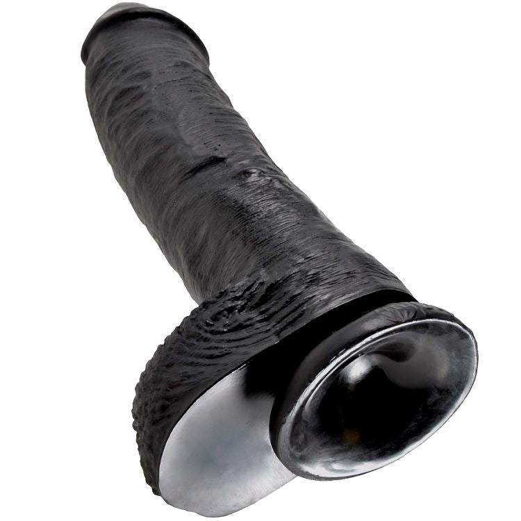 KING COCK - 10 GODE NOIR AVEC BOULES 25.4 CM - Sensualia