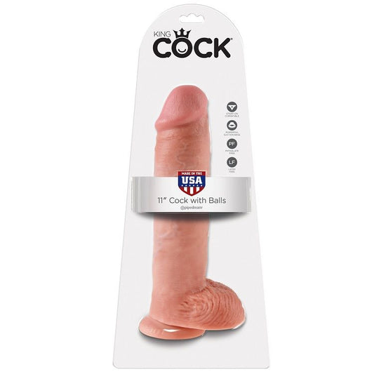 KING COCK - 11 CHAIR DE GODE AVEC BOULES 28 CM - Sensualia