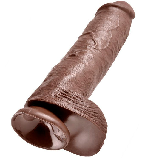 KING COCK - 11 GODE MARRON AVEC BOULES 28 CM - Sensualia
