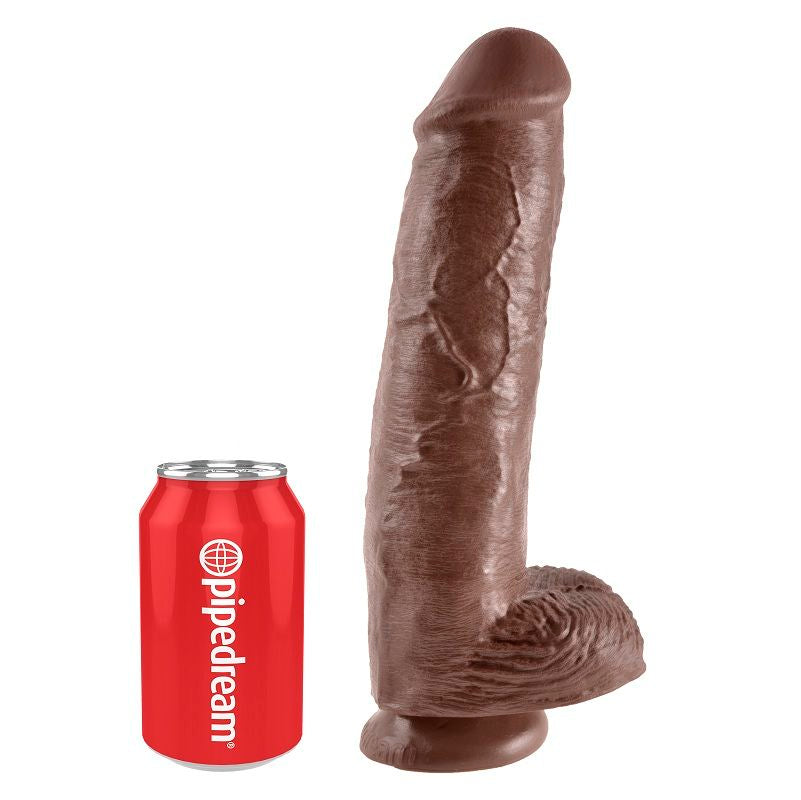 KING COCK - 11 GODE MARRON AVEC BOULES 28 CM - Sensualia