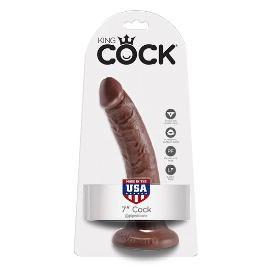 KING COCK - 7 GODE CHOCOLAT 17.8 CM - Sensualia