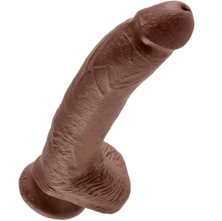 KING COCK - 9 GODE MARRON AVEC BOULES 22.9 CM - Sensualia