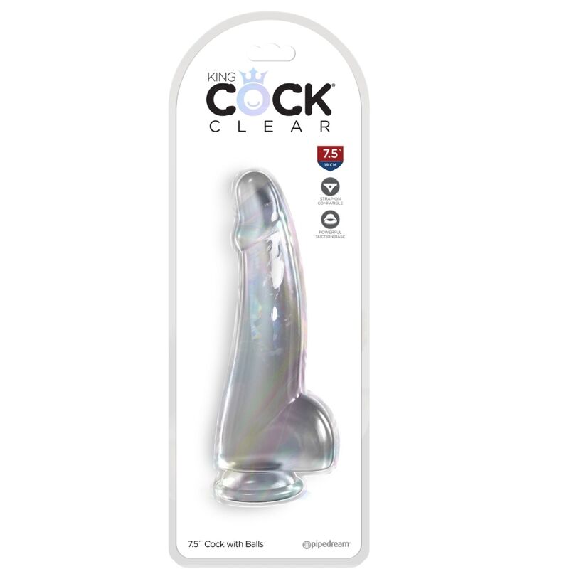 KING COCK - CLEAR GODE AVEC TESTICULES 15.2 CM TRANSPARENT - Sensualia