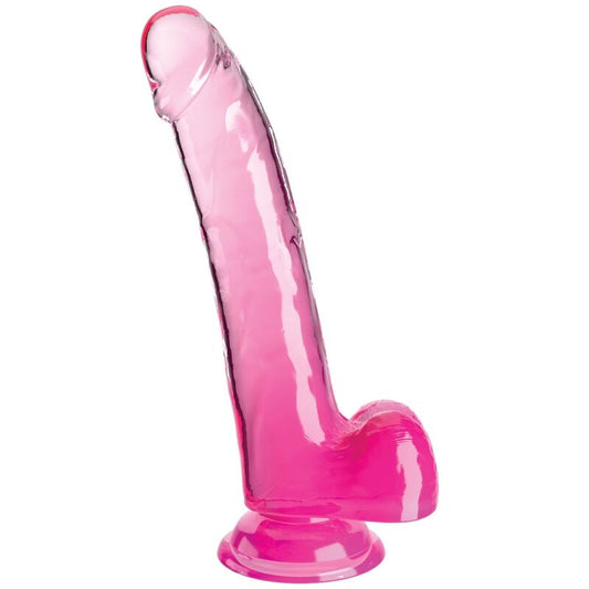 KING COCK - CLEAR GODE AVEC TESTICULES 20.3 CM ROSE - Sensualia