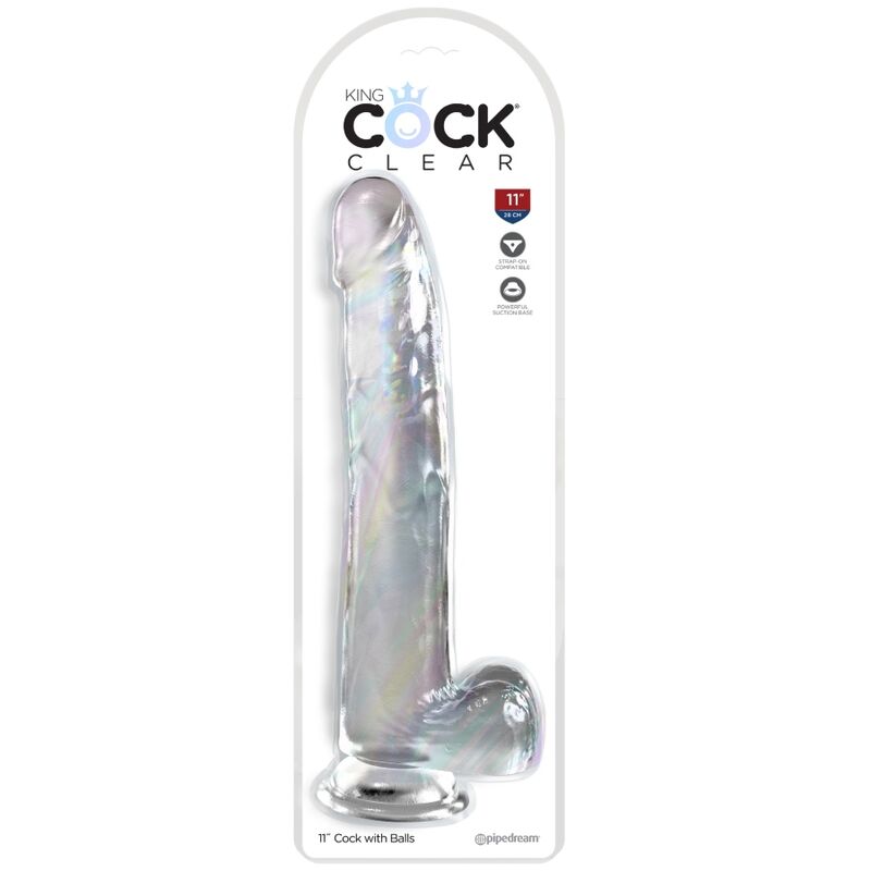 KING COCK - CLEAR GODE AVEC TESTICULES 24.8 CM TRANSPARENT - Sensualia