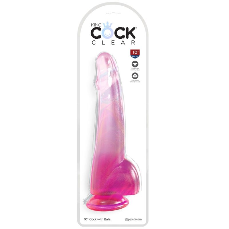KING COCK - CLEAR GODE  TESTICULES 19 CM ROSE - Sensualia