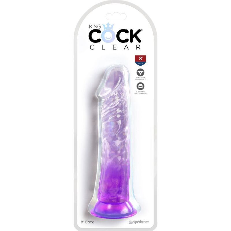 KING COCK - CLEAR PÉNIS RÉALISTE 19.7 CM VIOLET - Sensualia