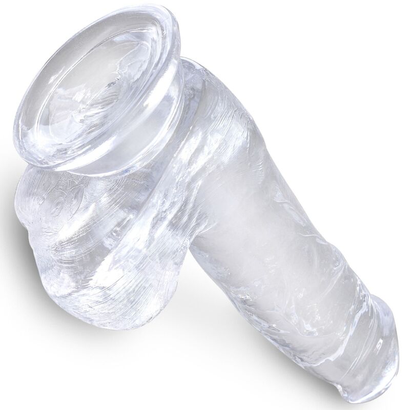 KING COCK - CLEAR PÉNIS RÉALISTE AVEC BOULES 13.5 CM TRANSPARENT - Sensualia
