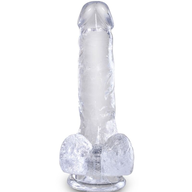 KING COCK - CLEAR PÉNIS RÉALISTE AVEC BOULES 13.5 CM TRANSPARENT - Sensualia