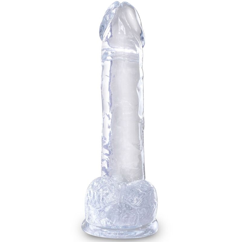 KING COCK - CLEAR PÉNIS RÉALISTE AVEC BOULES 15.2 CM TRANSPARENT - Sensualia