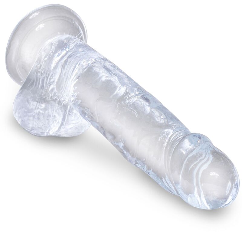 KING COCK - CLEAR PÉNIS RÉALISTE AVEC BOULES 15.2 CM TRANSPARENT - Sensualia
