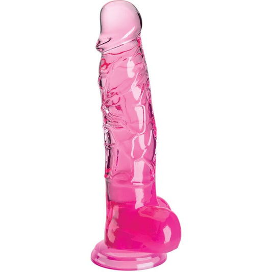 KING COCK - CLEAR PÉNIS RÉALISTE AVEC BOULES 16.5 CM ROSE - Sensualia