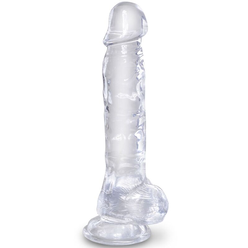 KING COCK - CLEAR PÉNIS RÉALISTE AVEC BOULES 16.5 CM TRANSPARENT - Sensualia