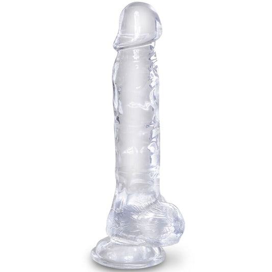 KING COCK - CLEAR PÉNIS RÉALISTE AVEC BOULES 16.5 CM TRANSPARENT - Sensualia