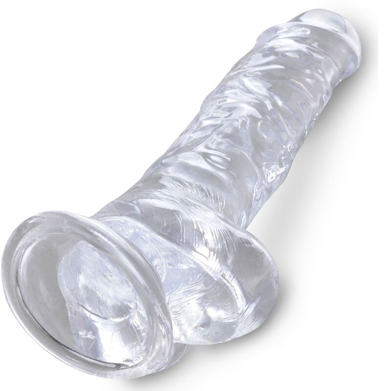 KING COCK - CLEAR PÉNIS RÉALISTE AVEC BOULES 16.5 CM TRANSPARENT - Sensualia