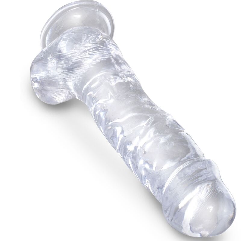 KING COCK - CLEAR PÉNIS RÉALISTE AVEC BOULES 16.5 CM TRANSPARENT - Sensualia
