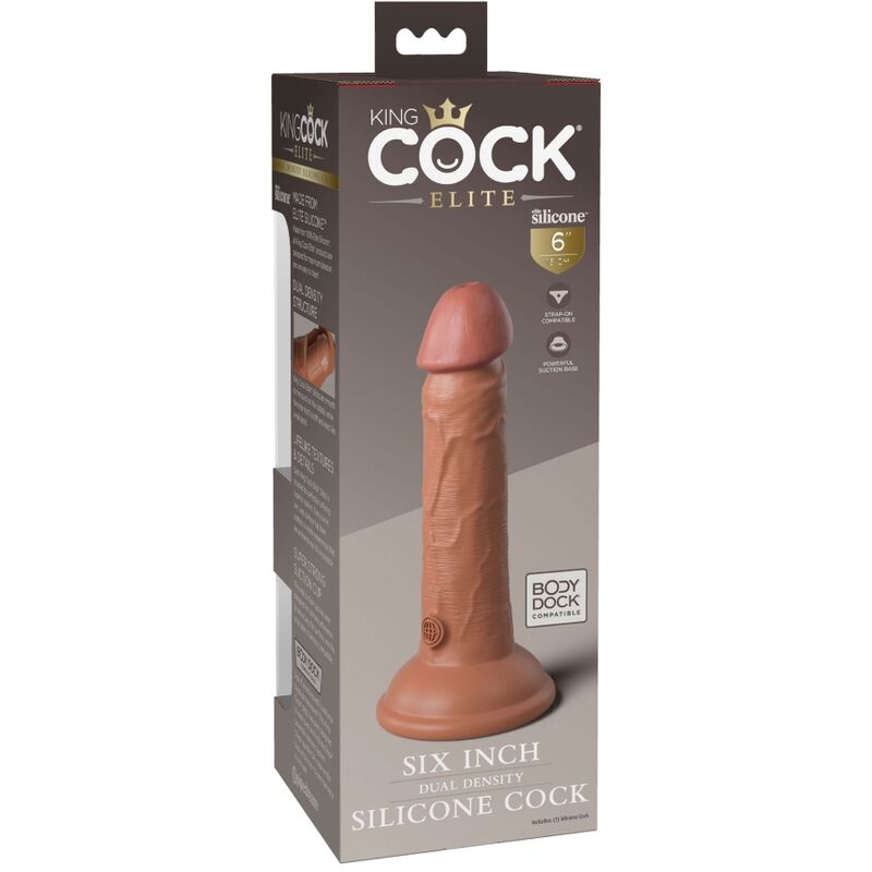 KING COCK - ELITE GODE RÉALISTE EN SILICONE 15.2 CM CARAMEL - Sensualia