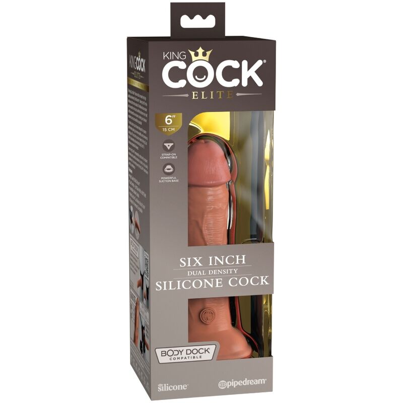 KING COCK - ELITE GODE RÉALISTE EN SILICONE 15.2 CM CARAMEL - Sensualia