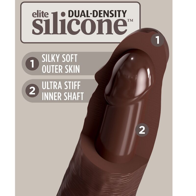 KING COCK - ELITE GODE RÉALISTE EN SILICONE 17.8 CM MARRON - Sensualia