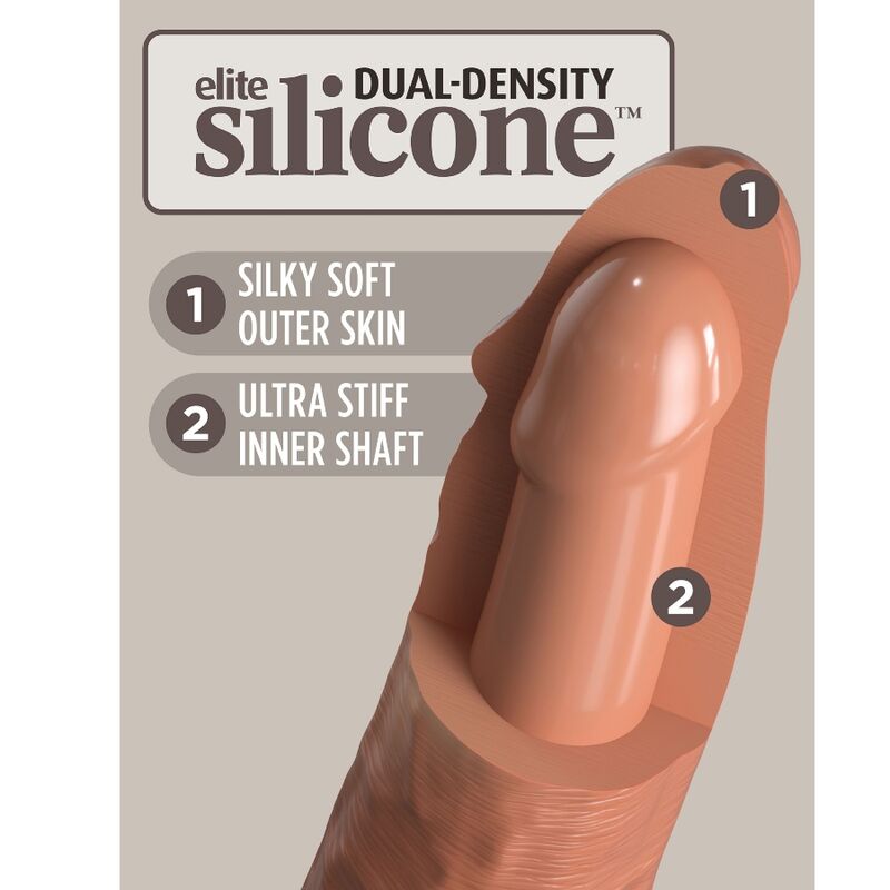 KING COCK - ELITE GODE RÉALISTE EN SILICONE 20.3 CM CARAMEL - Sensualia