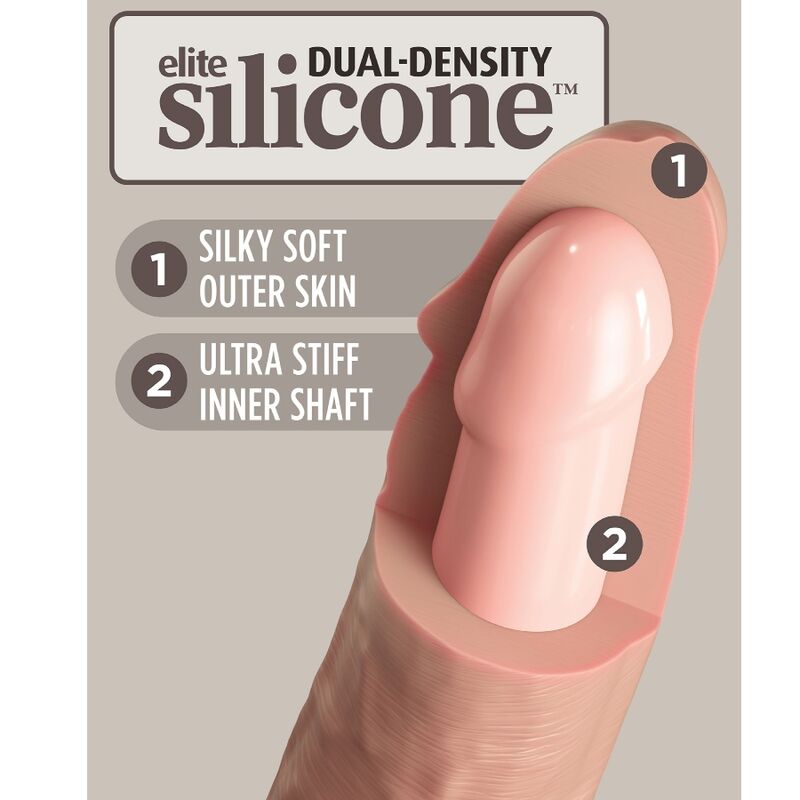 KING COCK - ELITE GODE RÉALISTE VIBRANT & SILICONE 15.2 CM - Sensualia