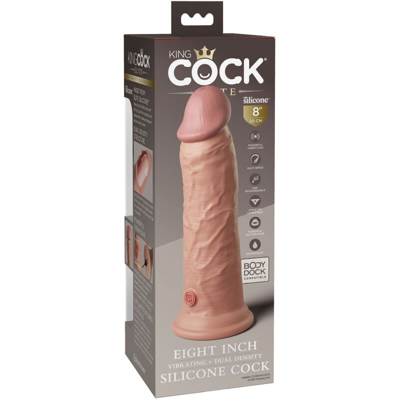 KING COCK - ELITE GODE RÉALISTE VIBRANT & SILICONE 20.3 CM - Sensualia