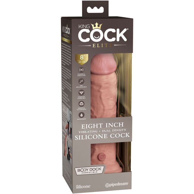KING COCK - ELITE GODE RÉALISTE VIBRANT & SILICONE 20.3 CM - Sensualia