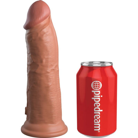 KING COCK - ELITE GODE RÉALISTE VIBRANT & SILICONE 20.3 CM CARAMEL - Sensualia