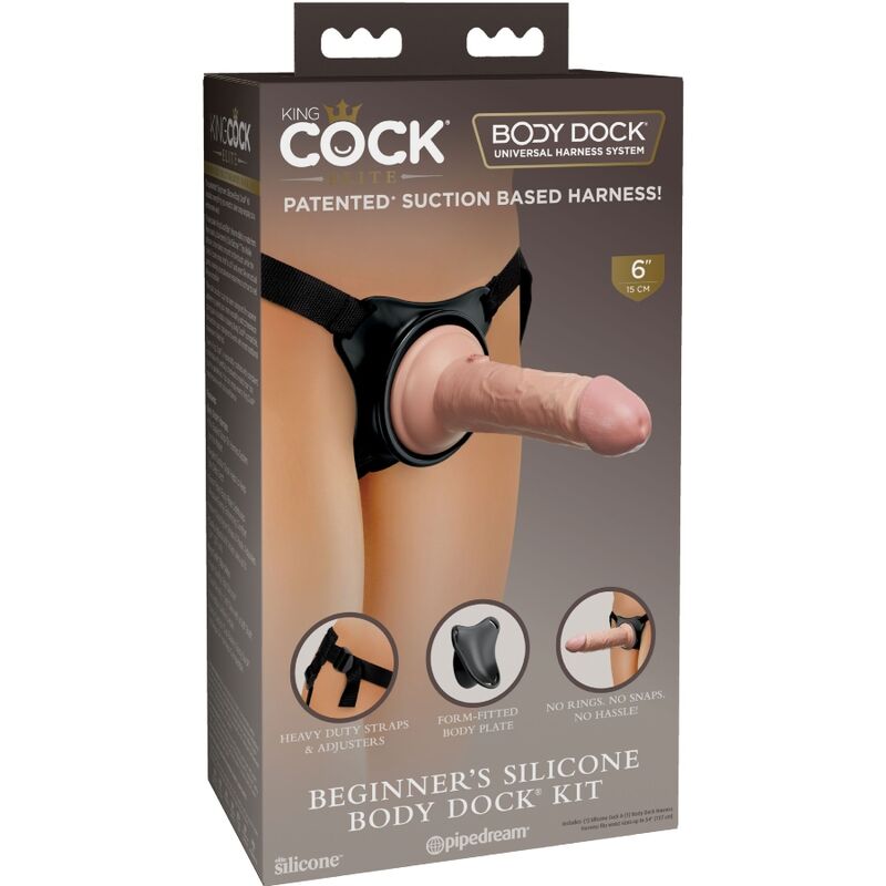 KING COCK - ELITE HARNAIS RÉGLABLE AVEC GODE 15.2 CM POUR DÉBUTANTS - Sensualia