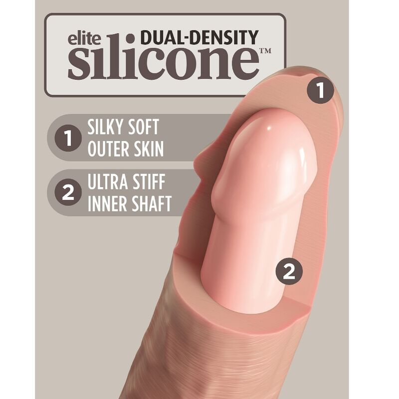 KING COCK - ELITE VIBRATEUR GODE RÉALISTE & TÉLÉCOMMANDE EN SILICONE 23 CM - Sensualia