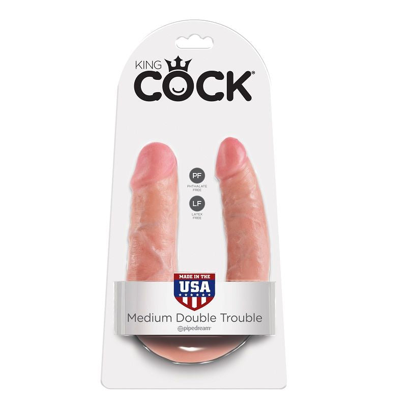 KING COCK - GODE DOUBLE PÉNÉTRATION 13.9 CM NATUREL - Sensualia