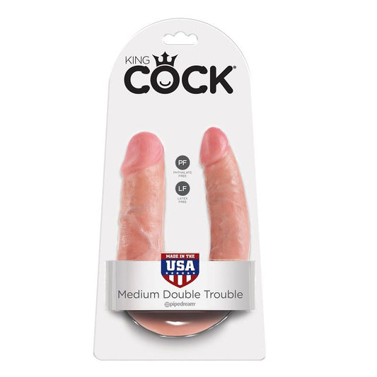 KING COCK - GODE DOUBLE PÉNÉTRATION 13.9 CM NATUREL - Sensualia