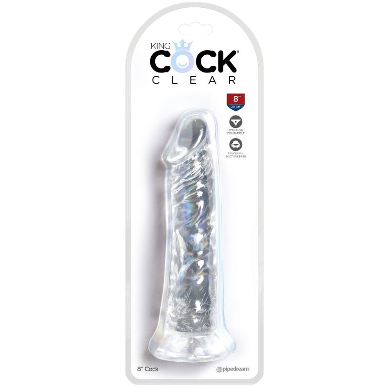 KING COCK - PÉNIS RÉALISTE CLAIR 19.7 CM TRANSPARENT - Sensualia