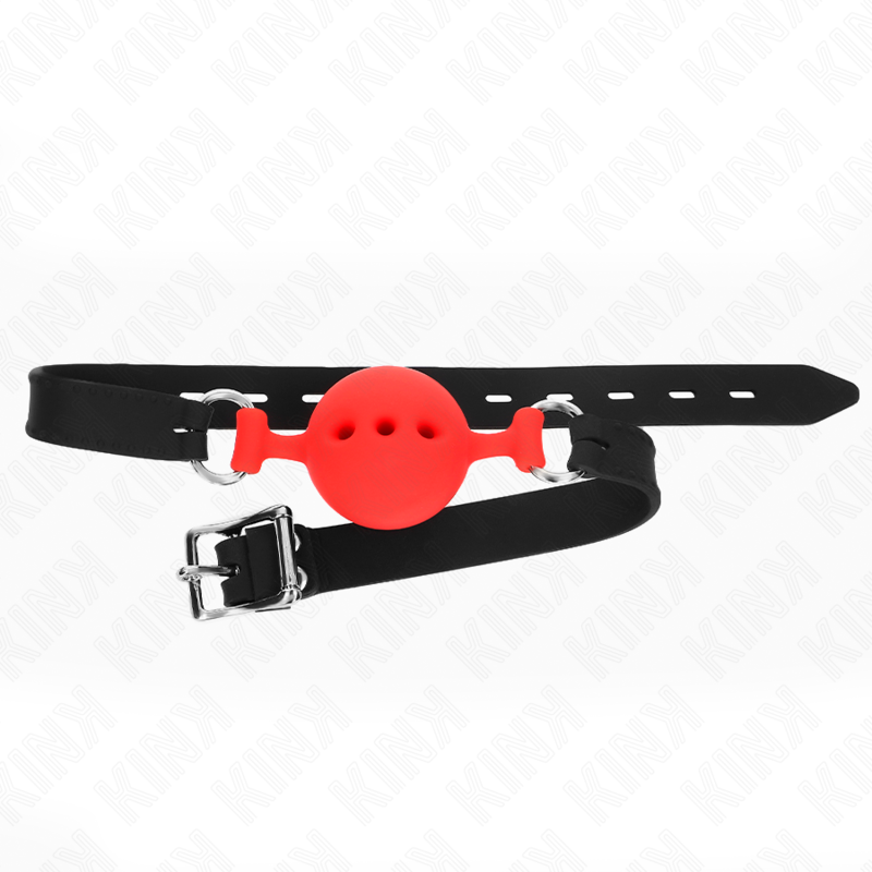 KINK - BAG ENTIER EN SILICONE 55 x 2 CM AVEC BOULE DE 4,5 CM TAILLE M ROUGE AJUSTABLE 35-51 CM - Sensualia