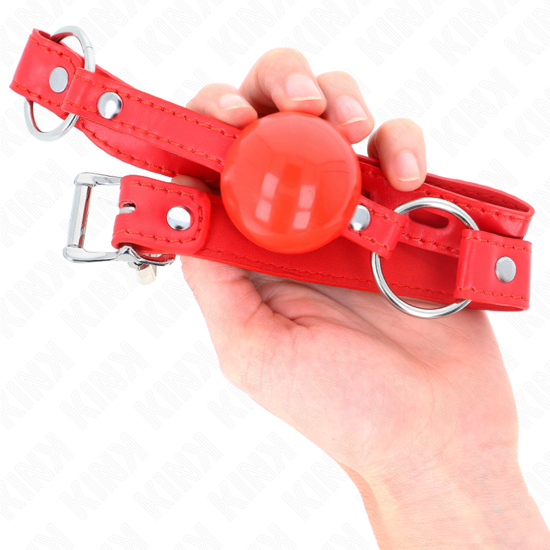 KINK - BÂILLON TPE BALLE 4 CM AVEC ROJO LOCK 60 x 2 CM - Sensualia